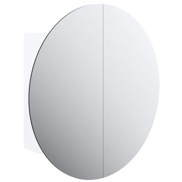 vidaXL Badrumsskåp med rund spegel och LED vit 40x40x17,5 cm