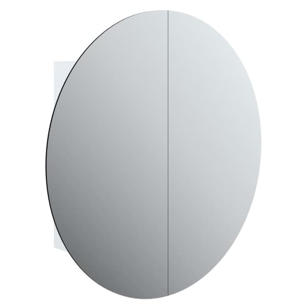 vidaXL Baderomsskap med rundt speil og LED hvit 54x54x17,5 cm