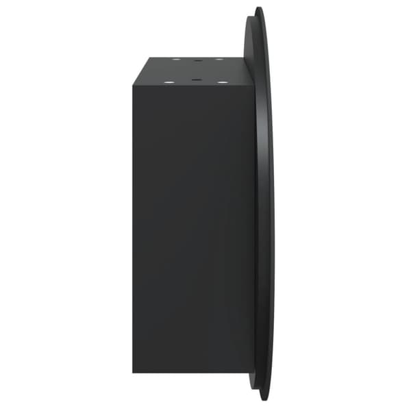 vidaXL badeværelsesskab med rundt spejl og LED-lys 40x40x17,5 cm sort