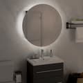 Pikkukuva 3 / 8: vidaXL Kylpyhuoneen kaappi/pyöreä peili LED-valot musta 47x47x17,5 cm
