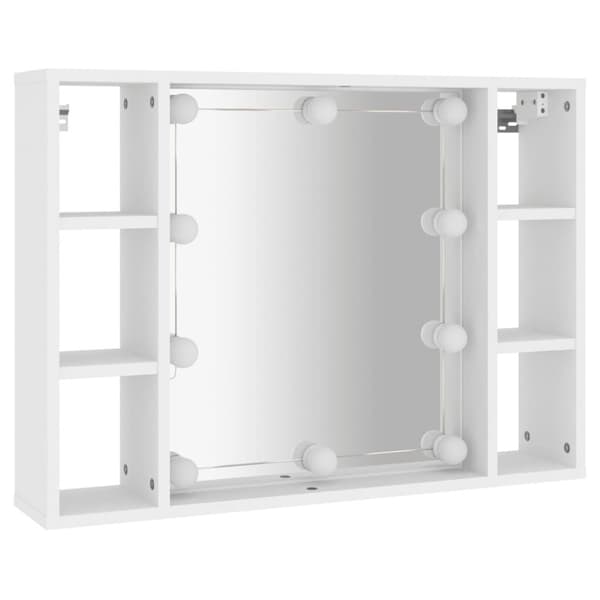 vidaXL spejlskab med LED-lys 76x15x55 cm hvid