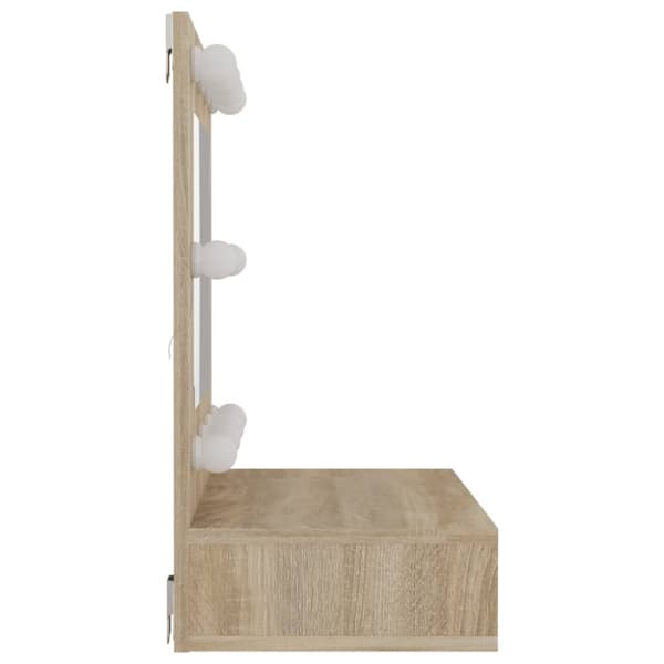 vidaXL spejlskab med LED-lys 60x31,5x62 cm sonoma-eg