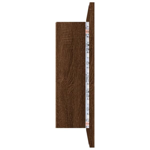 vidaXL Speilskap med LED brun eik 60x12x45 cm konstruert tre