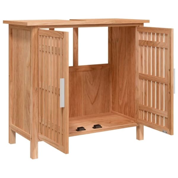 vidaXL vaskeskab til badeværelse 66x29x61,5 cm massivt valnøddetræ