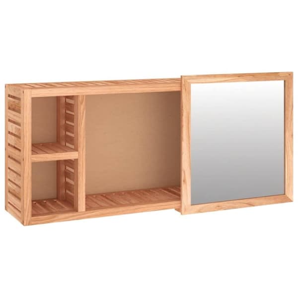 vidaXL Spegelskåp 80x17x34 cm massivt valnötsträ