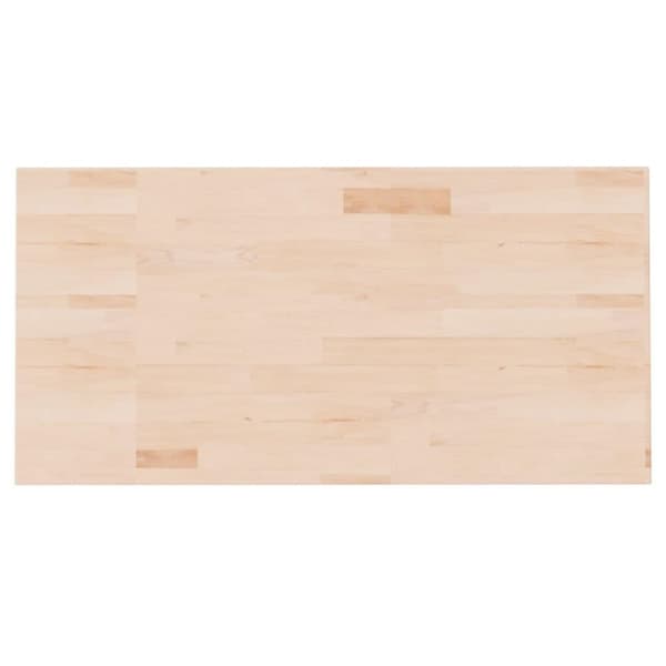 vidaXL bordplade til badeværelse 100x50x1,5 cm massivt træ ubehandlet