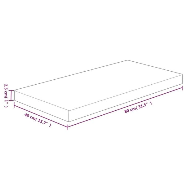 vidaXL bordplade til badeværelse 80x40x2,5 cm massivt træ mørkebrun