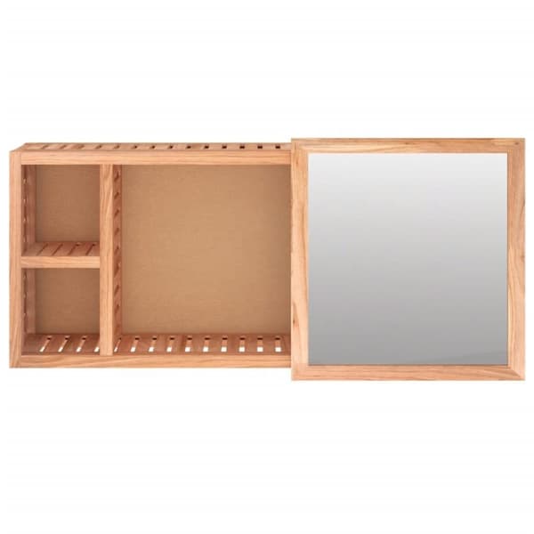 vidaXL spejlskab 80x17x34 cm massivt valnøddetræ