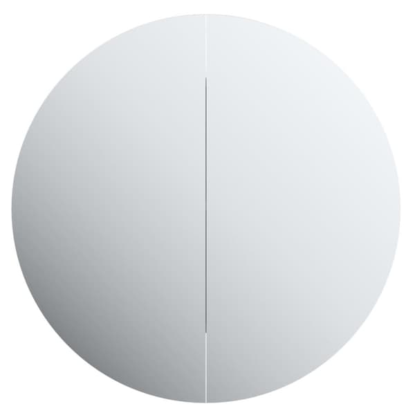 vidaXL Kylpyhuoneen kaappi/pyöreä peili LED-valot tammi 54x54x17,5 cm