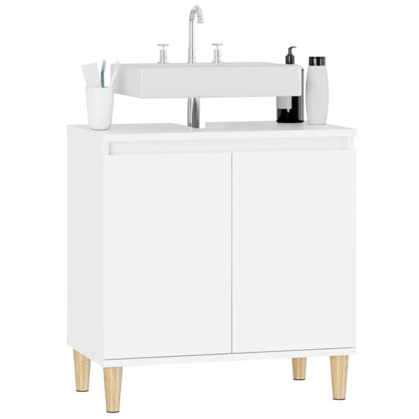 vidaXL Servantskap hvit 58x33x60 cm konstruert tre