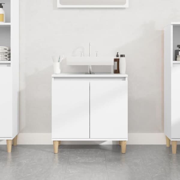 vidaXL Servantskap hvit 58x33x60 cm konstruert tre