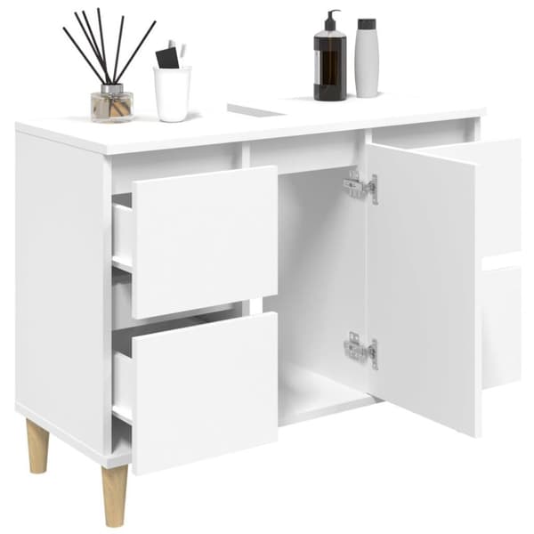 vidaXL Servantskap hvit 80x33x60 cm konstruert tre