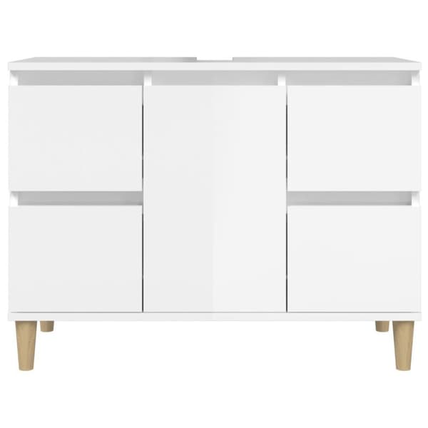vidaXL Servantskap høyglans hvit 80x33x60 cm konstruert tre