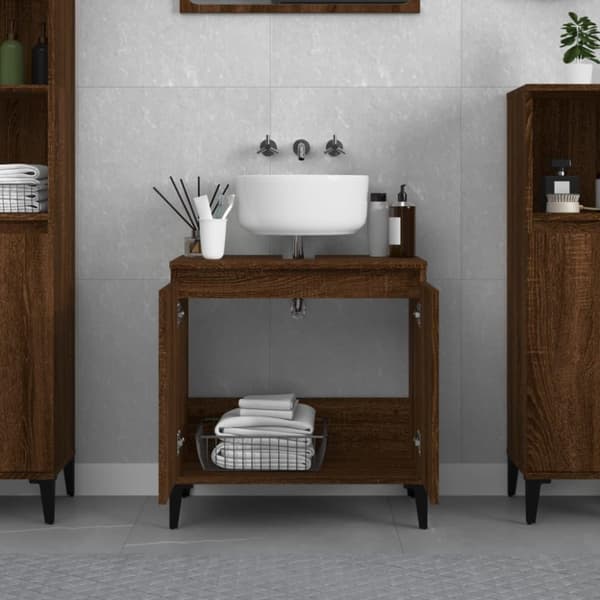 vidaXL Servantskap brun eik 58x33x60 cm konstruert tre