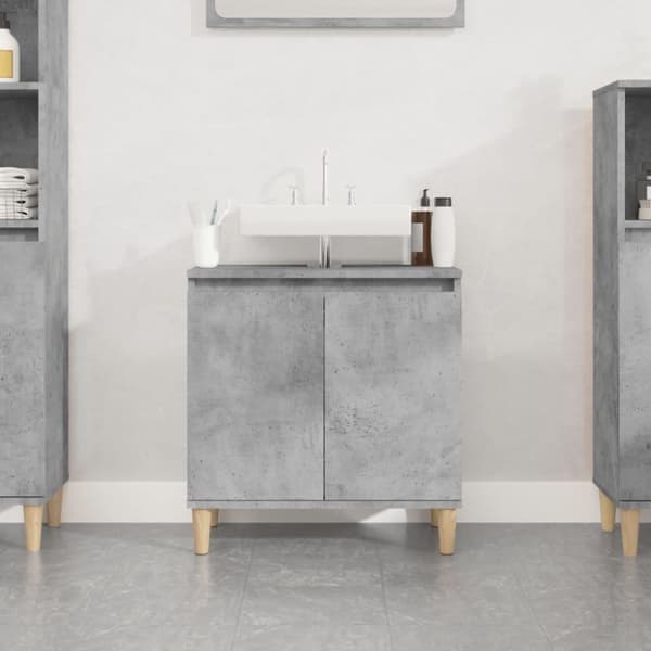 vidaXL underskab til håndvask 58x33x60 cm konstrueret træ betongrå