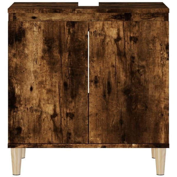 vidaXL underskab til håndvask 58x33x60 cm konstrueret træ røget eg