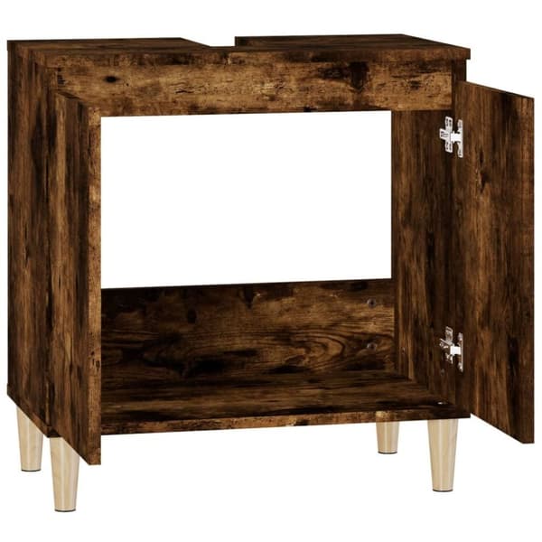 vidaXL underskab til håndvask 58x33x60 cm konstrueret træ røget eg
