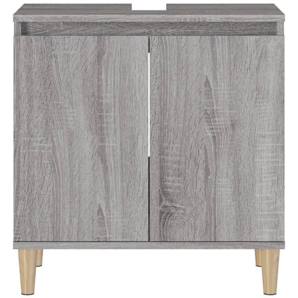 vidaXL skab til håndvask 58x33x60 cm konstrueret træ grå sonoma-eg