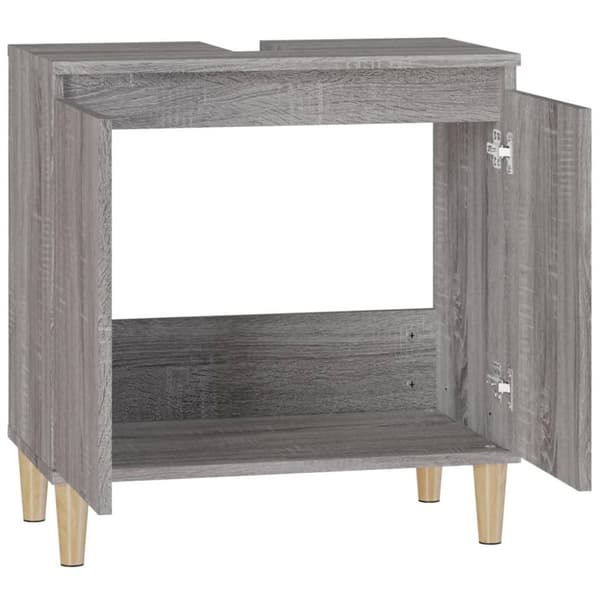 vidaXL skab til håndvask 58x33x60 cm konstrueret træ grå sonoma-eg