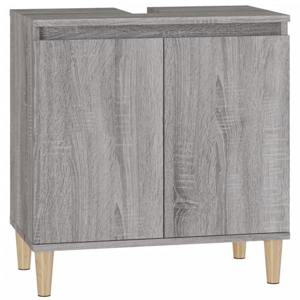 vidaXL skab til håndvask 58x33x60 cm konstrueret træ grå sonoma-eg