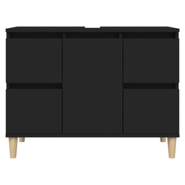 vidaXL underskab til håndvask 80x33x60 cm konstrueret træ sort