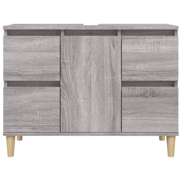 vidaXL skab til håndvask 80x33x60 cm konstrueret træ grå sonoma-eg