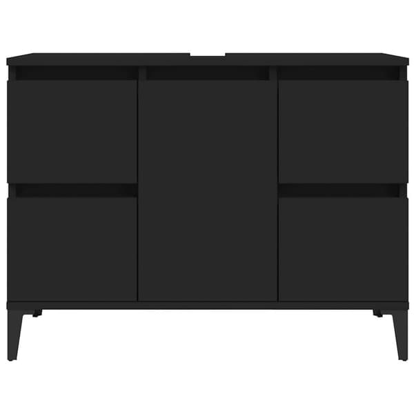 vidaXL underskab til håndvask 80x33x60 cm konstrueret træ sort