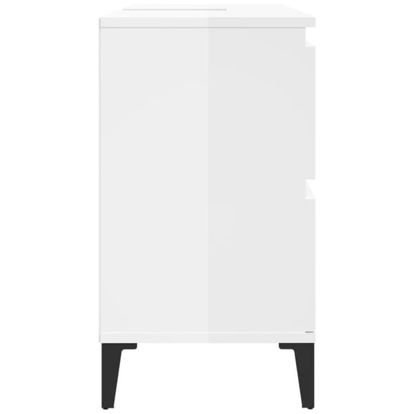 vidaXL Servantskap høyglans hvit 80x33x60 cm konstruert tre