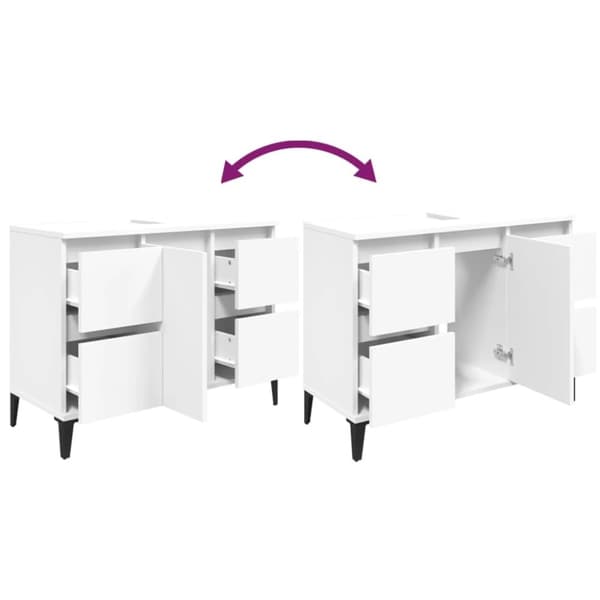 vidaXL Servantskap høyglans hvit 80x33x60 cm konstruert tre