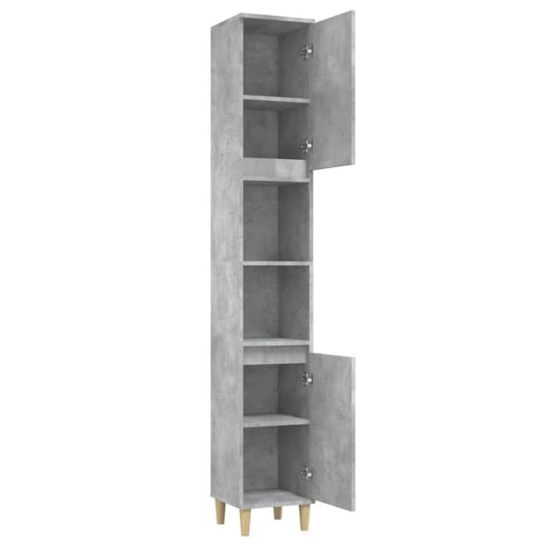 vidaXL badeværelsesskab 30x30x190 cm konstrueret træ betongrå