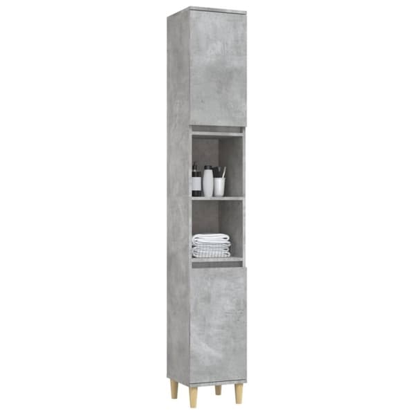 vidaXL Baderomsskap betonggrå 30x30x190 cm konstruert tre