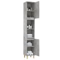 Miniatyrbilde 4 av 11: vidaXL Baderomsskap betonggrå 30x30x190 cm konstruert tre