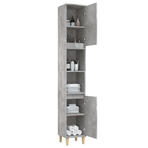 vidaXL Baderomsskap betonggrå 30x30x190 cm konstruert tre
