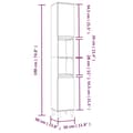 Miniatyrbilde 10 av 11: vidaXL Baderomsskap betonggrå 30x30x190 cm konstruert tre