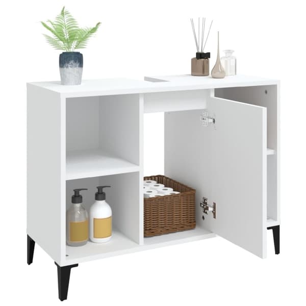 vidaXL underskab til håndvask 80x33x60 cm konstrueret træ hvid