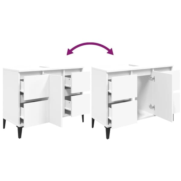 vidaXL Tvättställsskåp vit 80x33x60 cm konstruerat trä