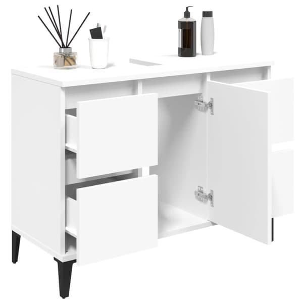 vidaXL underskab til håndvask 80x33x60 cm konstrueret træ hvid