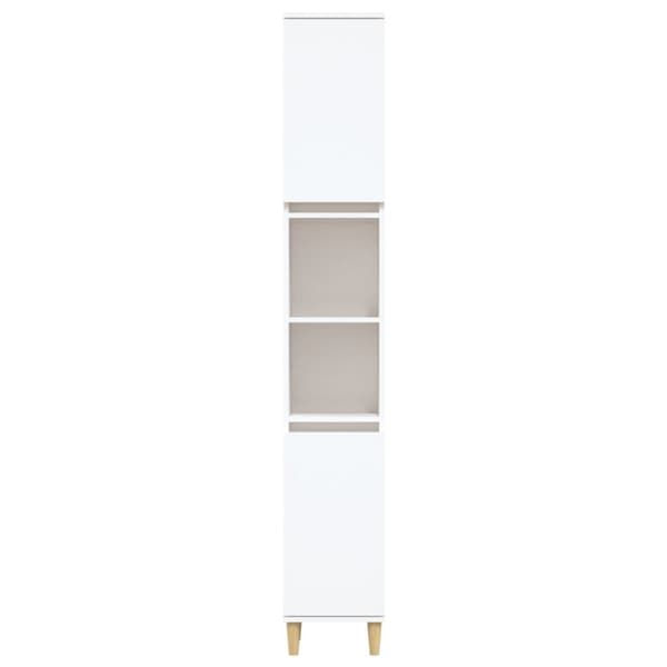 vidaXL badeværelsesskab 30x30x190 cm konstrueret træ hvid