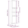 Miniatyrbillede 10 af 11: vidaXL badeværelsesskab 30x30x190 cm konstrueret træ hvid