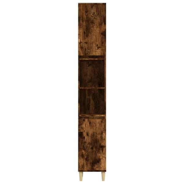 vidaXL badeværelsesskab 30x30x190 cm konstrueret træ røget egetræ