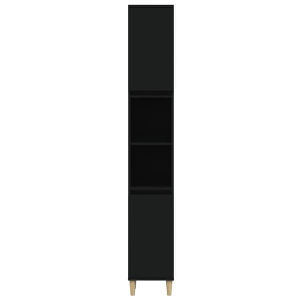 vidaXL badeværelsesskab 30x30x190 cm konstrueret træ sort