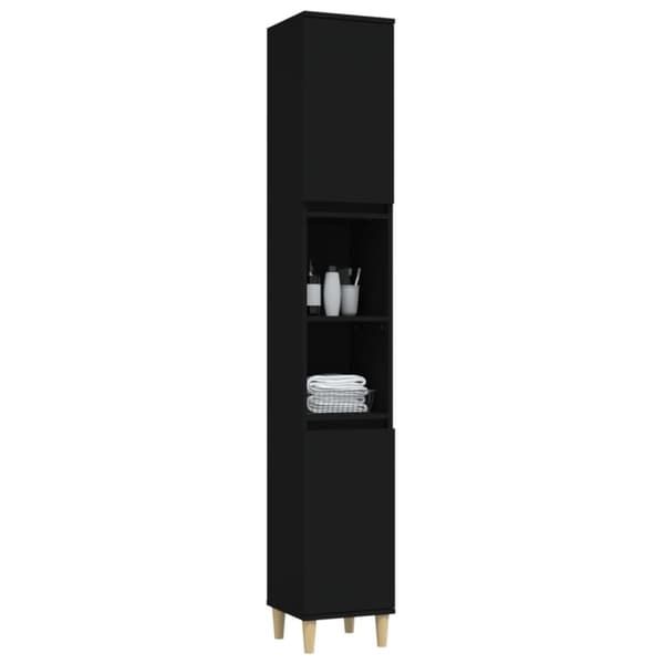vidaXL Baderomsskap svart 30x30x190 cm konstruert tre