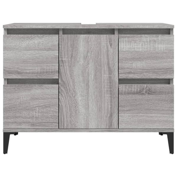 vidaXL Servantskap grå eik 80x33x60 cm konstruert tre