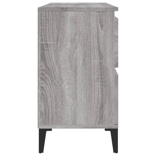 vidaXL Servantskap grå eik 80x33x60 cm konstruert tre