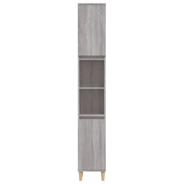 vidaXL Kylpyhuoneen kaappi harmaa Sonoma 30x30x190 cm tekninen puu