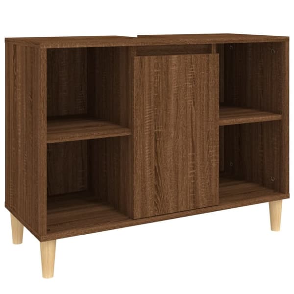 vidaXL Tvättställsskåp brun ek 80x33x60 cm konstruerat trä