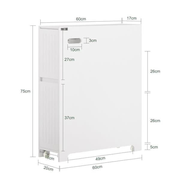 SoBuy Toiletpapirholder Toiletrulleholder Toilet opbevaring Stativ BZR111-W