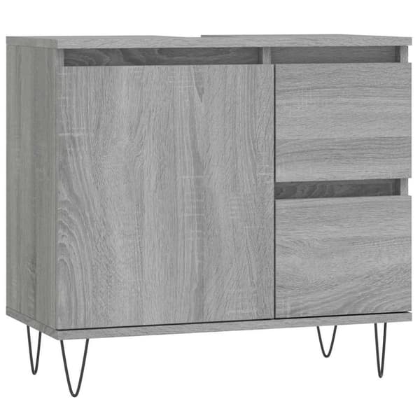 vidaXL badeværelsesskab 65x33x60 cm konstrueret træ grå sonoma-eg