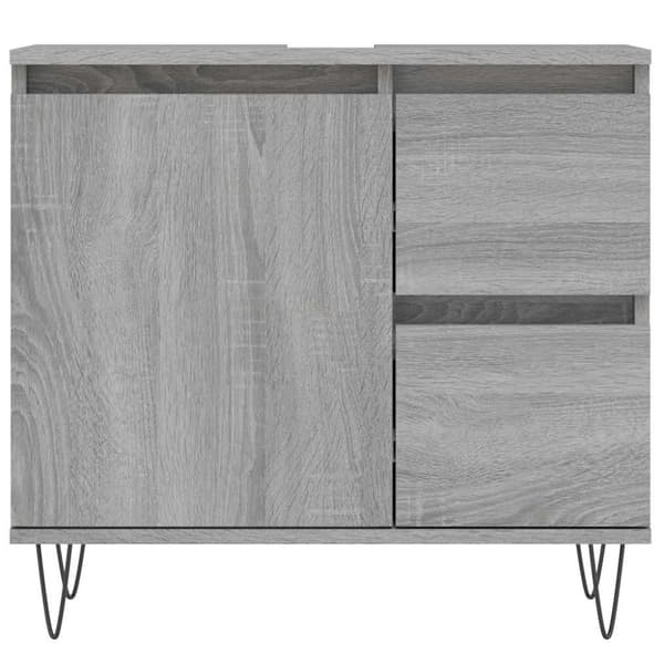 vidaXL badeværelsesskab 65x33x60 cm konstrueret træ grå sonoma-eg
