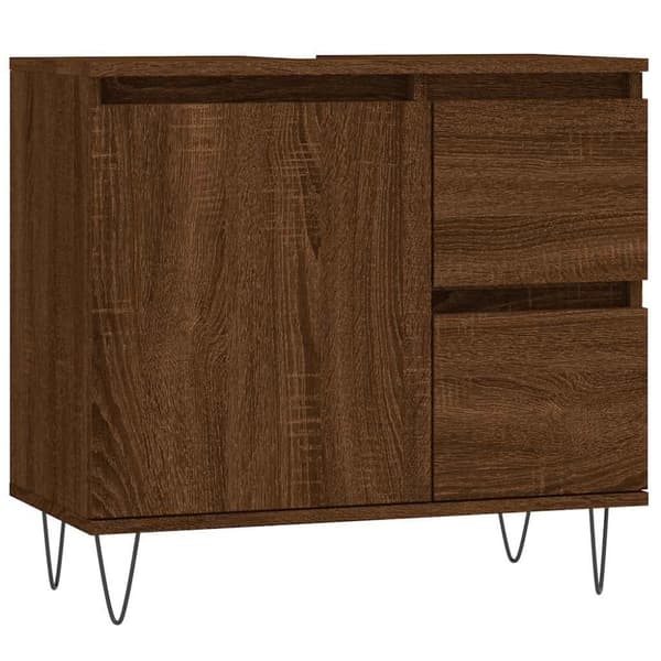 vidaXL Badrumsskåp brun ek 65x33x60 cm konstruerat trä